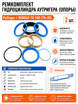 Ремкомплект гидроцилиндра аутригера (опоры) Palfinger / ИНМАН TD 596 (70х90)